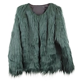 cheap Faux Fur Wraps-Pink Faux Fur Wraps Women&#039;s Wrap Winter Shrug Keep Warm Coats / Jackets Long Sleeve Faux Fur Fall Wedding Guest Wraps With Pure Color For Party Wedding