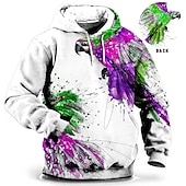baratos moletons masculinos plus size-Homens Tamanho Grande Pulôver Moletom Com Capuz Grande e Alto Animal Com Capuz Bolsos Manga Longa Primavera &amp; Outono Moda Roupa de rua Básico Confortável Trabalho Roupa Diária Blusas