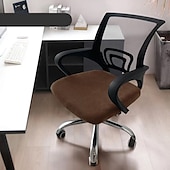 preiswerte Bürostuhlbezug-Bezug für Computer-Bürostuhl Stretch drehbar Gaming-Sitz Schonbezug Jacquard grau grün blau khaki Uni einfarbig weich strapazierfähig waschbar