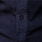 billiga Overtröjor för män-Herr Skjorta Sommarskjorta Manchesterskjorta Knapp upp skjorta Blå Brun Grön Grå Långärmad Slät Nedvikt Ledigt Dagligen Button-Down Kläder Bomull Mode Streetwear Klassisk