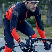 economico Maglie da uomo-Per uomo Maglia da Ciclismo Blocco di colori Manica Lunga Bicicletta Maglia Top con 3 tasche posteriori Mountain Bike MTB Ciclismo su strada Asciugatura Rapida Strisce Riflettenti Tasca Posteriore