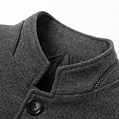billiga Trenchcoat för män-Herr Vinterkappa Yllekappa Rock Företag Dagliga kläder Vinter Ylle Håller värmen Utomhus Ytterkläder Kläder Mode Uppvärmning Solid färg Ficka Kinakrage Enkelknäppt