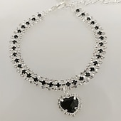 billige Hundehalsbånd og bånd-2 stk perler hundehalsbånd halsbånd bling rhinestones katt bryllup halsbånd katt halsbånd justerbart jente hund halsbånd for liten hund jente valp katt halsbånd tilbehør