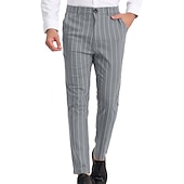 cheap Chinos-Men&#039;s Trousers Chinos Jogger Pants Pocket Straight Leg Stripe Comfort Daily Holiday Going out Fashion Classic Black Blue Micro-elastic