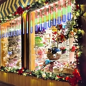 זול מוצרים עם חיבור לחשמל-led מטאורים גשם אורות 30 ס"מ 11.8 אינץ' 8 צינורות 192 led נטיפי קרח שלג נופל אורות נצנצים כוכב חיצוני טיפת גשם אורות חג המולד מסיבת חתונה חג קישוט עץ