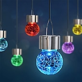 preiswerte Landschaftslichter-Weihnachts-Solarleuchten für den Außenbereich aus gesprungenem Glas, Solar-Gartenleuchten, wasserdichte LED-Hängekugelleuchten für Weihnachtsdekoration im Außenbereich, Garten und Terrasse