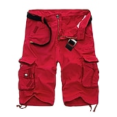 baratos Clássico-Homens Bermuda Cargo Calção Shorts de Trilha Bolsos Tecido Conforto Respirável Comprimento do joelho Trabalho Casual Diário Moda Roupa de rua Exército verde açafrão