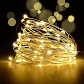 ieftine Conectat Electric-led zână șir lumini 50m-500 30m-300 20m-200 10m-100led-uri sârmă de cupru lumini cu telecomandă lumini de Crăciun lumini stelate reglabile pentru petrecere nuntă dormitor brad de Crăciun priză