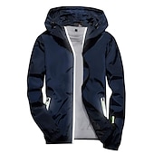 economico Giubbotti e cappotti da uomo-Per uomo Giacca leggera Giacca da esterno Giacca con cappuccio Esterno Attività ricreative Riflessivo Anti UV Con cappuccio Estate Primavera Autunno Tinta unica Classico blu navy Nero Bianco Rosso