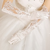 abordables Gants de Mariage-Polyester Genou Gant Fête / Soirée / à la mode Avec Couleur Pure / Ornement Gants de Mariage / Fête
