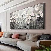 abordables Pinturas florales/botánicas-Pintura al óleo hecha a mano lienzo arte de la pared decoración espátula pintura clásica flor de ciruelo blanco para decoración del hogar enrollado sin marco pintura sin estirar