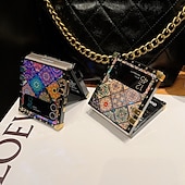 cheap Samsung Cases-Phone Case For Samsung Galaxy Z Flip 5 Z Flip 4 Z Flip 3 Handbag Purse Flip Flip with Adjustable  Neck Strap Kickstand Butterfly PC