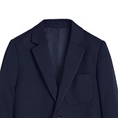 billiga Pojkars kavajer-Barn Pojkar Blazer Kappa Ytterkläder Ensfärgat Långärmad Täcka Formell Grundläggande Dagligen Svart Marinblå Grå Vinter Höst 7-13 år