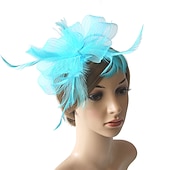 levne Fascinátory a klobouky-fascinators kentucky derby klobouk pokrývka hlavy organza polyester / polyamid kbelík klobouk párty / večer dovolená koktejl královský astcot vintage styl elegantní s nášivkami z peří pokrývka hlavy