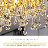 cheap Chandeliers-Chandelier Crystal , Frosted Finish Tree Branch Chandelier, Raindrop Ceiling Pendant Hanging Light Fixture, Blossom Chandeliers for Dining Room, Living Room, Bedroom, Entryway (Dia 31.2&quot; Round)