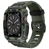 זול להקות Apple Watch-מגן צבאי מותאם ל רצועת השעון של Apple Watch מתכוונן נושם סיליקוןריצה רצועת שעון חלופית ל Series 6 / SE / 5/4 44mm Apple Watch Series 8 Apple Watch סדרה 1
