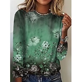 ieftine Tricou cu animale-tricou damă vintage de bază imprimeu fluture mânecă lungă topuri obișnuite gât rotund weekend zilnic roz albastru violet maro verde toamnă &amp;amp; iarnă