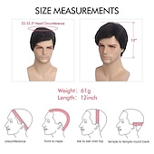 baratos Perucas Casam-Peruca masculina curta, peruca preta com franja lateral, peruca em camadas com tampa, peruca de cabelo sintético redartant, peruca de cabelo natural para homens, fantasia de festa diária, roupa de