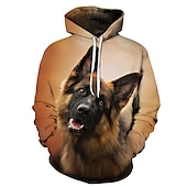 abordables Graphique amusant-Animal Chien Sweat à capuche Dessin Animé Manga Animé 3D Art graphique Pour Couple Homme Femme Adulte Impression 3D
