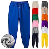 economico Pantaloni della tuta-Per uomo Pantaloni in pile Pantaloni della tuta Pareggiatore Design elastico con coulisse Informale Sportivo Giornaliero Comfort Morbido Tinta unica blu navy Aalbicocca Verde S M L