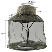 cheap Outdoor Headwear-Men&#039;s Women&#039;s Sun Hat Hiking Hat Mosquito Head Net Hat 1 pcs Summer Outdoor Portable Anti-Mosquito Anti-Eradiation Comfortable Patchwork Polyester Army Green Khaki Dark Gray for Fishing