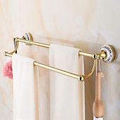 abordables Barres repose-serviettes-porte-serviettes ti-golden porte-serviettes en céramique mural pour salle de bain support de tour à 2 niveaux 1 pc