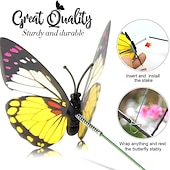 abordables piquets de jardin décoratifs-20 pièces fil métallique papillon plantes enjeux jardin décor papillon enjeux jardin extérieur planteur pot de fleur lit yard jardin pelouse décor