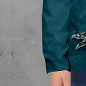 olcso Fiú 3D Állatok-Gyerekek Fiú Póló Tee Állat Dinoszaurus Hosszú ujj Crewneck Gyermek Top Hétköznapi 3D nyomtatás Menő Napi Ősz Tél Sötétzöld 7-13 év