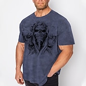 economico magliette da uomo taglie forti-Per uomo Plus Size maglietta Grande e alto Pop art Girocollo Stampa Manica corta Primavera estate Vintage Di tendenza Streetwear Essenziale Informale Sport Top