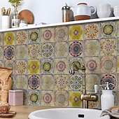 abordables Pegatinas para azulejos-24 uds/48 Uds pegatinas de azulejos cocina creativa baño sala de estar pegatinas de pared autoadhesivas impermeables pegatinas de azulejos de moda