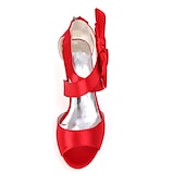 abordables Semiformal-Mujer Zapatos de boda Zapatos de novia Pajarita Tacón de gatito Puntera abierta Satén Cremallera Negro Blanco Marfil