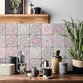 abordables Pegatinas para azulejos-24 uds/48 Uds pegatinas de azulejos cocina creativa baño sala de estar pegatinas de pared autoadhesivas impermeables pegatinas de azulejos de moda