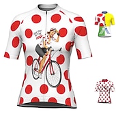 abordables Maillots de mujer-Mujer Maillot de Ciclismo Graphic A Lunares Gracioso Manga Corta Bicicleta Maillot Camiseta con 3 bolsillos traseros MTB Bicicleta Montaña Ciclismo Carretera Secado rápido Bandas Reflectantes