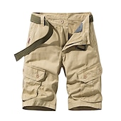 billige Klassisk-Herre Cargoshorts Shorts Shorts til turbruk 6 lommer عادي Komfort Pustende Knelengde Avslappet Daglig Gateklær 100 % bomull Sport Mote Blå Grønn Mikroelastisk