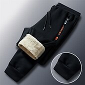 cheap Sweatpants-Men&#039;s Sherpa Fleece Pants Sweatpants Joggers Winter Pants Drawstring Solid Color Comfort Warm Casual Daily Going out Sports Stylish 1 2 Micro-elastic