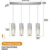 economico Lampadari-lampada a sospensione a led illuminazione a sospensione cromata/oro moderna lampada a sospensione mini lampadari di cristallo lampada a sospensione regolabile per sala da pranzo con isola cucina (1/3
