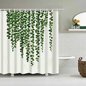 levne Sprchové závěsy-Závěs na sprchu s háčky 180cm*180cm(70&quot;*70&quot;) Polyester pratelný voděodolný vzor rostlinného listu