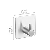 cheap Robe Hooks-Wall Hooks Self-adhesive Robe Hooks Bathroom 304 Stainless Steel Hook Kitchen Bathroom Hook Punch Free Single Hook Door Rear Metal Coat Hook