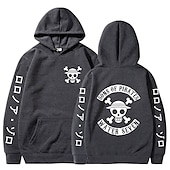 cheap Cartoon &amp; Movie Character Graphic-One Piece Monkey D. Luffy Hoodie Anime Cartoon Anime Front Pocket Graphic For Couple&#039;s Men&#039;s Women&#039;s Adults&#039; Hot Stamping