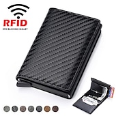 זול holder כרטיס RFID-מחזיק כרטיס בנק ID ארנק יוקרה מותג גברים חוסם RFID מוגן עור דק מינימלי קטנים ארנקי כסף