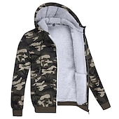 cheap Fleece Sweatshirts-Men&#039;s Zip Hoodie Sweatshirt Sweat Jacket Sherpa Black White Wine Army Green Navy Blue Hooded Solid Color Zipper Cool Basic Casual Winter Clothing Apparel Hoodies Sweatshirts  Long Sleeve