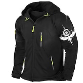 economico Felpe e Sweatshirt di Halloween-Per uomo Guerriero vichingo Semplice Manica Lunga Felpe Con Cappuccio Streetwear Casual Sport &amp; Outdoor Quotidiano Primavera &amp; Autunno Nero Grigio chiaro Grigio scuro Abbigliamento progettista S M L