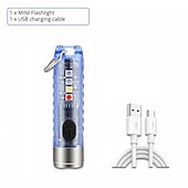 abordables Linternas-mini llavero linterna lámpara recargable antorcha súper brillante con imán camping luz uv potentes luces de iluminación portátiles