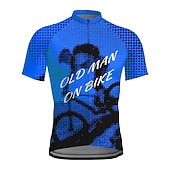 economico Maglie da uomo-Per uomo Maglia da Ciclismo Grafico Divertente VECCHIO IN BICICLETTA Manica Corta Bicicletta Maglia Top con 3 tasche posteriori Mountain Bike MTB Ciclismo su strada Asciugatura Rapida Strisce