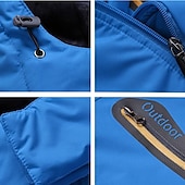 economico giacca sportiva-giacca con cappuccio da uomo giacca da sci giacca da trekking in pile giacca invernale da esterno termica calda fodera in pile impermeabile antivento giacca a vento giacca softshell cappotto sci sci snowboard pesca nero