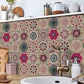 abordables Pegatinas para azulejos-24 uds/48 Uds pegatinas de azulejos cocina creativa baño sala de estar pegatinas de pared autoadhesivas impermeables pegatinas de azulejos de moda