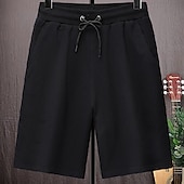 baratos Shorts de moletom-Homens calções atléticos Shorts de moletom Shorts Terry Bolsos Com Cordão Cintura elástica Tecido Conforto Ao ar livre Diário Para Noite Moda Roupa de rua Preto Branco