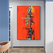 baratos Pinturas Abstratas-pintura a óleo artesanal pintada à mão arte de parede abstrata pintura em tela decoração de casa moldura esticada pronta para pendurar