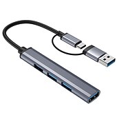 رخيصةأون محاور USB-usb hub 3.0 4/7-port for laptop usb c hub splitter multort adapter for macbook Compact data usb hub for mac pro mini ipad pro Surface pro lash drive mobile hdd