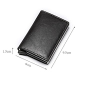 זול holder כרטיס RFID-מחזיק כרטיס בנק ID ארנק יוקרה מותג גברים חוסם RFID מוגן עור דק מינימלי קטנים ארנקי כסף